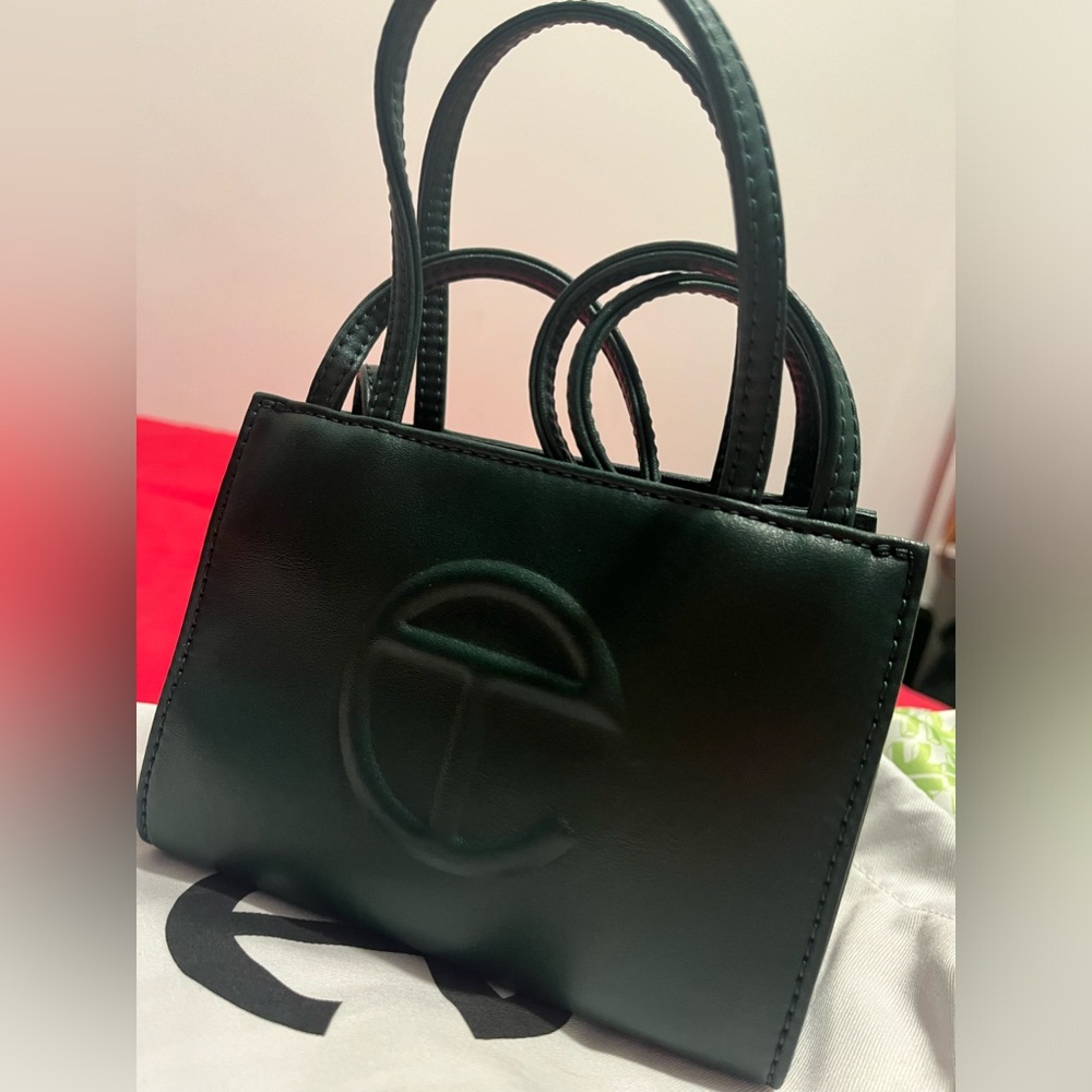 Olive Green Telfar Bag .